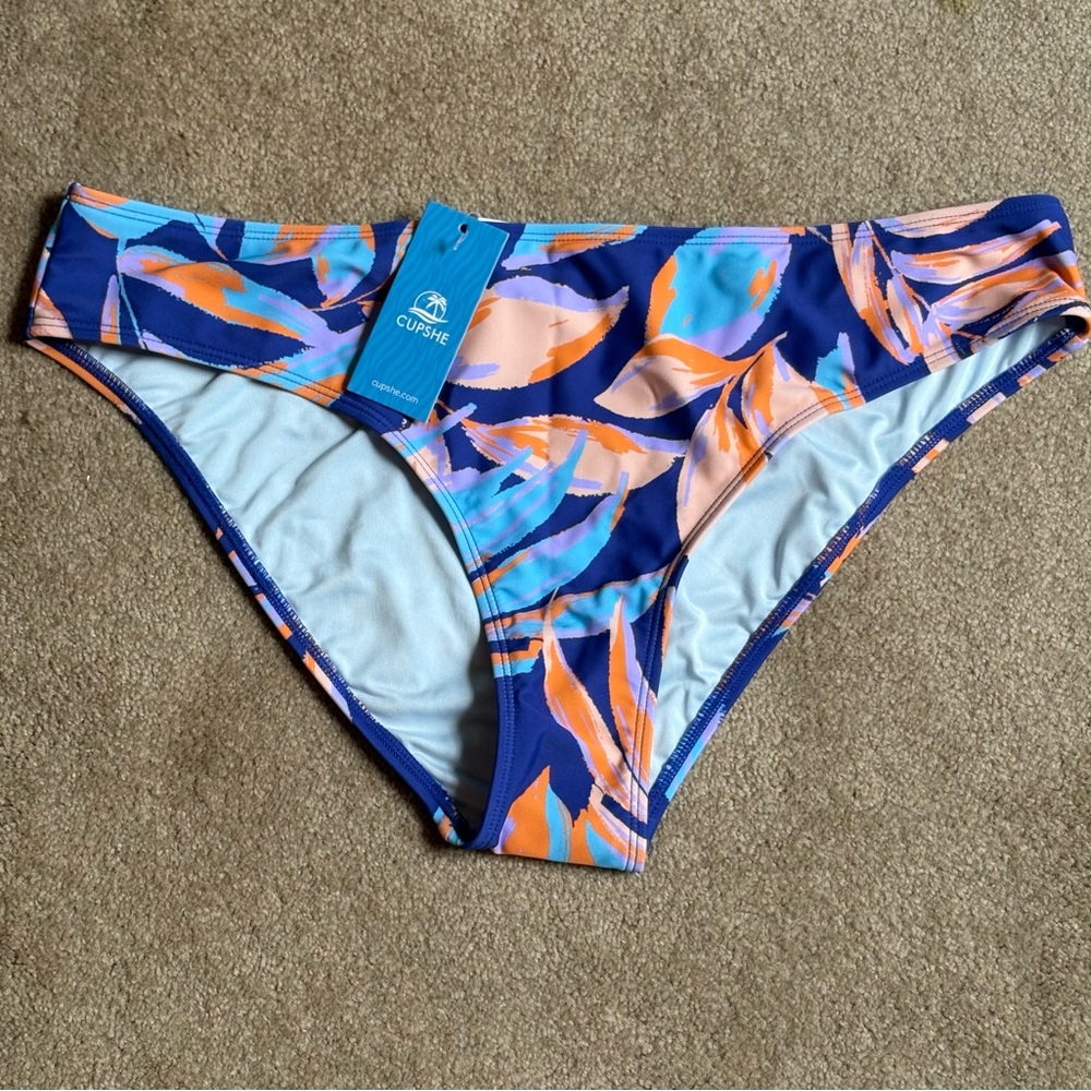 Cupshe Blue and Orange Bikini with Abstract Design
